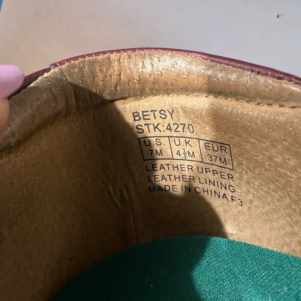 Dr.Comfort Burgundy Genuine Leather Platform Heel Marry Jane Betsy Shoes US 7.5 - Picture 12 of 14